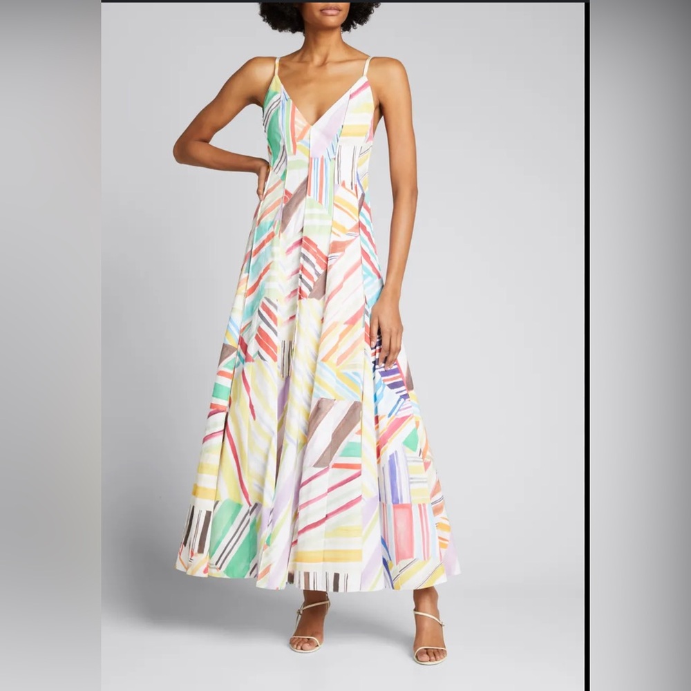 ROSIE ASSOULIN Million Pleats Printed Cotton-poplin Maxi Dress
